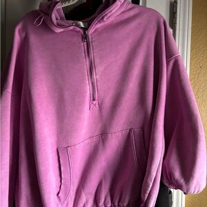 Zenana Outfitters Bright Pink Zip-Up Hoodie